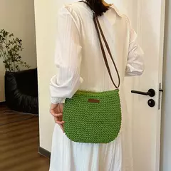 Imagem do Bolsas boêmias de praia de palha para mulheres, alta capacidade, bolsa de ombro artesanal, bolsas de tecido casual, bolsa