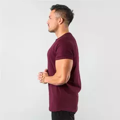 Imagem do Camiseta masculina de algodão de manga curta, tops lisos, musculação T, corredores musculares, roupas de ginástica masculina, camisa slim fit, camisa fitness