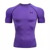 T-shirt de compressão masculina, secagem rápida, mangas curtas, ginásio esporte, top, camisa de treino, roupa de jogging, verão