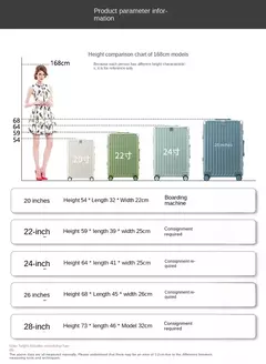 Rolling Bagagem Trolley Case, Mala de Viagem, Universal Roda, bagagem de Mão com suporte para copos, Boarding Case, 20 ", 22", 24 ", 26";;VERDADEIRO;;"26 ,Green - comprar online