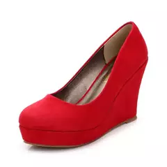 LIHUAMAO-Bombas de couro para mulheres, saltos rosa, sapatos de plataforma, cunhas, salto alto, senhora do escritório, sapatos de trabalho, festa, casamento - loja online
