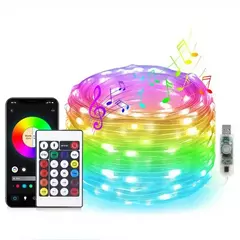 Inteligente ic led string luz ws2812 bluetooth luz de fadas endereçável usb 5v 20m 10m 5m dreamcolor sincronização música festa guirlanda decoração - comprar online
