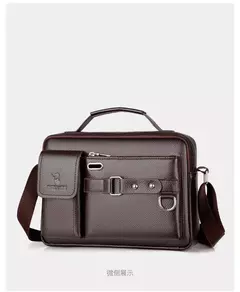Bolsa de ombro de grande capacidade bolsa de mensageiro masculina de couro business commuter bolsa impermeável resistente ao desgaste pode ser armazenada na internet