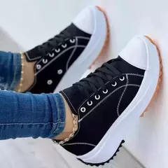 Sapatilhas femininas com renda casual, calçados esportivos de plataforma, tênis feminino, plus size 43, nova moda, verão, 2022 - comprar online