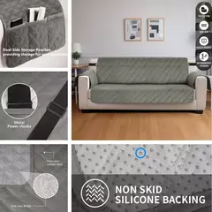 Capas de sofá impermeável com bolsos laterais, antiderrapante Slipcovers, correias elásticas, protetor de sofá para cães e gatos, 1 lugares, 2 Seaters, 3 Seaters, 4 Seaters