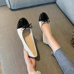 Mocassins slip-on com nó de arco para mulheres, sapatos baixos para senhoras, elegante bailarina para mãe, moda - loja online