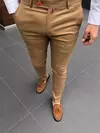 Calça casual diária de negócios masculino, cintura alta, justa, cor sólida, Europa e Estados Unidos, moda, 4 temporada