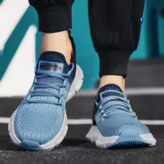 Imagem do Tênis de corrida leve macio casual masculino, tênis esportivo ao ar livre, antiderrapante para caminhada, resistente ao desgaste, tênis de corrida