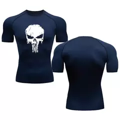 Camiseta masculina de compressão manga curta, blusa de mma, camiseta de caveira, blusa respirável para musculação, preta, verão - comprar online