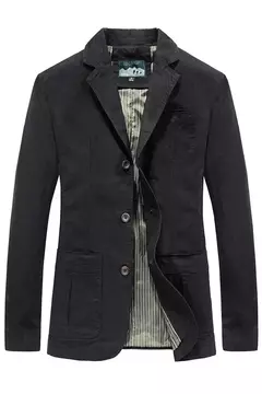 Roupas masculinas de outono, jaqueta de negócios americana e europeia nova, terno casual, casaco elegante com gola, algodão, ao ar livre