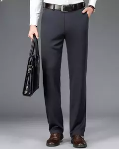 Calças de roupa elástica de resfriamento masculina, calças estrias de escritório, seda gelada, calça masculina de verão, calças de alfaiataria elegante, clássica, 2024