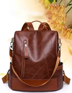 Bolsa de ombro antiroubo de couro macia para mulheres, mochila de moda simples, designer de grande capacidade, alta qualidade, nova, 2023 na internet