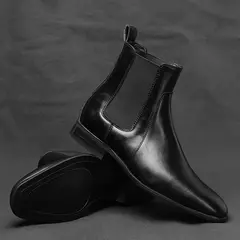 Botas de couro chelsea masculinas, marca de moda confortável, # KD431, 40-46, 2024 - Wolf Magazine