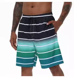 Imagem do Calção de banho masculino, calção de natação, secagem rápida, calção de praia com bolsos com zíper, forro de malha