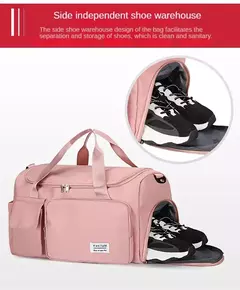 Weekender Overnight Duffle Bags com compartimento de sapato para mulheres, Carry On Travel Bag, Saco de ginástica de grande capacidade