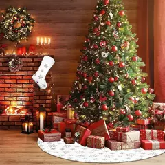 Saia de árvore de natal 48/78/90/122cm, presente de natal, saia de árvore de pele sintética branca para festa de feriado, cerimônia, decorações de árvore de natal na internet
