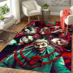Personagens do filme de terror Tapete para sala de estar, tapete de Halloween, capacho antiderrapante, tapetes grandes, decoração de casa