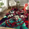 Personagens do filme de terror Tapete para sala de estar, tapete de Halloween, capacho antiderrapante, tapetes grandes, decoração de casa