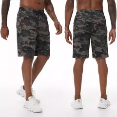 Calções esportivos de camuflagem casual masculino, calças esportivas para acampar, correr, basquete, correr, verão - Wolf Magazine