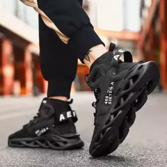 YRZL-tênis de topo alto masculino, malha respirável, meias leves, confortável, casual, antiderrapante, andando na internet