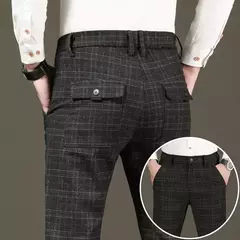 Calça reta justa justa xadrez masculina, terno de negócio masculino, calça de alfaiataria social, xadrez chinês masculino, 2022, até bem - Wolf Magazine