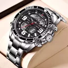 LIGE-Relógio de pulso quartzo militar masculino, relógio cronógrafo esportivo, relógio impermeável, moda de luxo, presente original, novo - Wolf Magazine