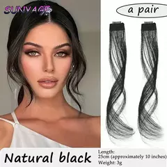 SUNYAGE-peruca franja ondulada e encaracolada para mulheres, franja lateral frontal, franja lateral longa, peruca sintética, grampo de cabelo, 2 peças - comprar online