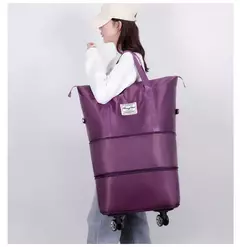 Imagem do Bagagem expansível roda universal, grande capacidade, separação seca e úmida, leve, saco de armazenamento para viagens e fitness