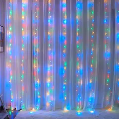 6x3m/3x3m grinalda na cortina festão de alimentação usb (com controle remoto) guirlanda de ano novo luzes led decoração de natal - Wolf Magazine