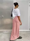 Mulheres cetim saia trompete preta, cintura alta, fina, longa, monocromática, elegante, escritório, feminina, moda, primavera, verão