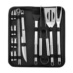 Conjunto De Ferramentas De Combinação De Churrasco, Forno De Aço Inoxidável, Saco De Pano Portátil, Ferramenta De Cozimento Ao Ar Livre - loja online