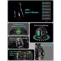 Xiaomi-relógio inteligente militar para homens, IP68, 5ATM, esportes ao ar livre, rastreador de fitness, monitor de saúde, 1,96 ", chamada BT, novo, 2021 - comprar online