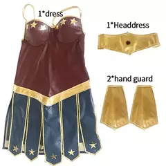 Anime maravilha mulher uniforme lutador saia de couro cosplay trajes diana príncipe cosplay roupas para mulheres capas de sapato de halloween - comprar online