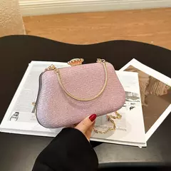 Saco de noite luxuoso para mulheres, alto design, banquete de festa, saco de glitter para senhoras, embreagem do casamento, bolsa de ombro, bolsa de corrente, marca