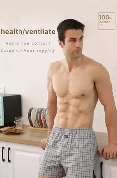 Boxers masculinos de algodão de cintura alta, calças para todos, cuecas grandes, fundo de pijama em casa, boxers de cintura alta, plus size - Wolf Magazine