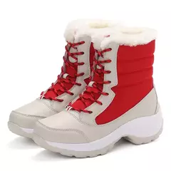 Imagem do Botas de neve de plataforma antiderrapante para mulheres, Ankle Boots de pele quente, Cunhas impermeáveis, Botas altas para coxa, Sapatos de inverno