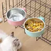Tigela de comida para animais de estimação, tigela suspensa de aço inoxidável para cães e gatos, o design 2 em 1, suprimentos destacáveis, tigela fixa para gatos, caixa para beber