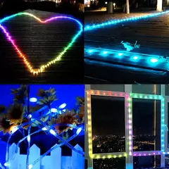 Guirlanda leve led com controle de aplicativos, luz ao ar livre, luzes de fadas, para o natal, feriado, festa, decoração de aniversário, 5m, 10m, 15m, 20m, 40m - Wolf Magazine