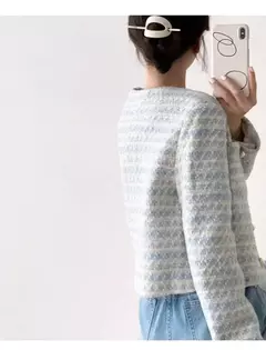 ITOOLIN-Cardigã elegante de Tweed feminino, casaco curto com bolso, jaqueta de peito único, outwear solto, outono, inverno, 2023 - loja online
