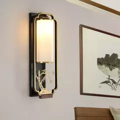 Lâmpada de parede para sala, novo estilo chinês, moderno simples lâmpada retro, TV fundo, Hotel Quarto lâmpada de cabeceira
