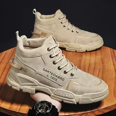 Bota de pelúcia masculina, com renda, antiderrapante, tornozelo, casual, ao ar livre, tênis masculinos, quente, inverno, moda, novo - loja online