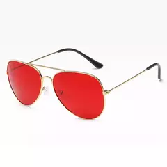 Óculos de sol clássicos Retro Pilot Ocean para homens e mulheres, metal unissex, vermelho, amarelo, 3025, óculos de direção, verão, 2024 - loja online