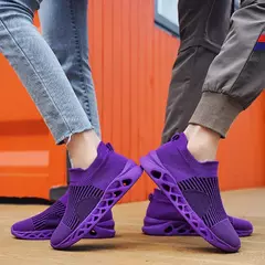 Tênis de corrida respirável para homens e mulheres, tênis de slip-on, tênis de meias, meias roxas, calçados esportivos, tamanho grande, 48, moda, 2024 - Wolf Magazine