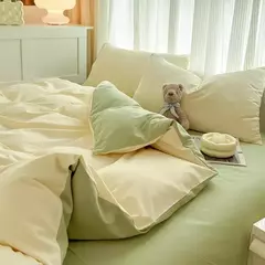 Conjunto de cama de tecido com escova de cor sólida, 2 lados, 4 peças, capa de edredom, fronha, lençol, colcha, único, queen, king size - comprar online