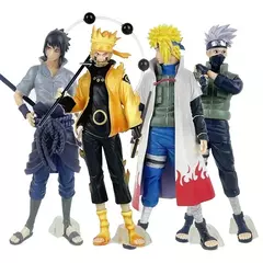 20cm bandai naruto anime figura shippuden uchiha sasuke hatake kakashi namikaze minato figura de ação coleção modelo brinquedos presentes na internet