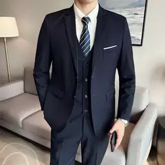 Terno de casamento casual de negócios masculino, conjunto de 3 peças, colete e calças masculinas bonitas de banquete, alta qualidade, nova moda, R$ 2020 - loja online