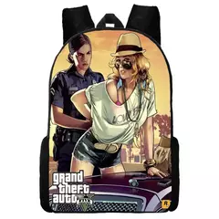 Mochila escolar impermeável para meninos e meninas, mochila para Grand Theft Auto Collage, jogo de aventura, bolsa GTA