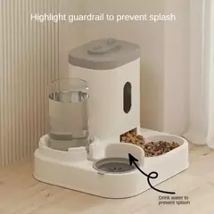 Alimentador automático cão gato tigela de comida com fonte água grande capacidade dispensador de armazenamento de alimentos para animais de estimação recipiente filhote de cachorro acessórios para animais de estimação