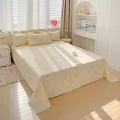 Imagem do Peça única lavado lençol de algodão, folha plana para estudante quarto de casa, Twin, completo, rainha, rei, fronha pode encomendar, alta qualidade