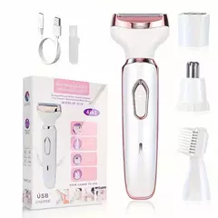 Depilador elétrico da remoção do cabelo do corpo para mulheres, senhora barbeador, navalha indolor, aparador sem fio, presentes, 4 em 1 - comprar online